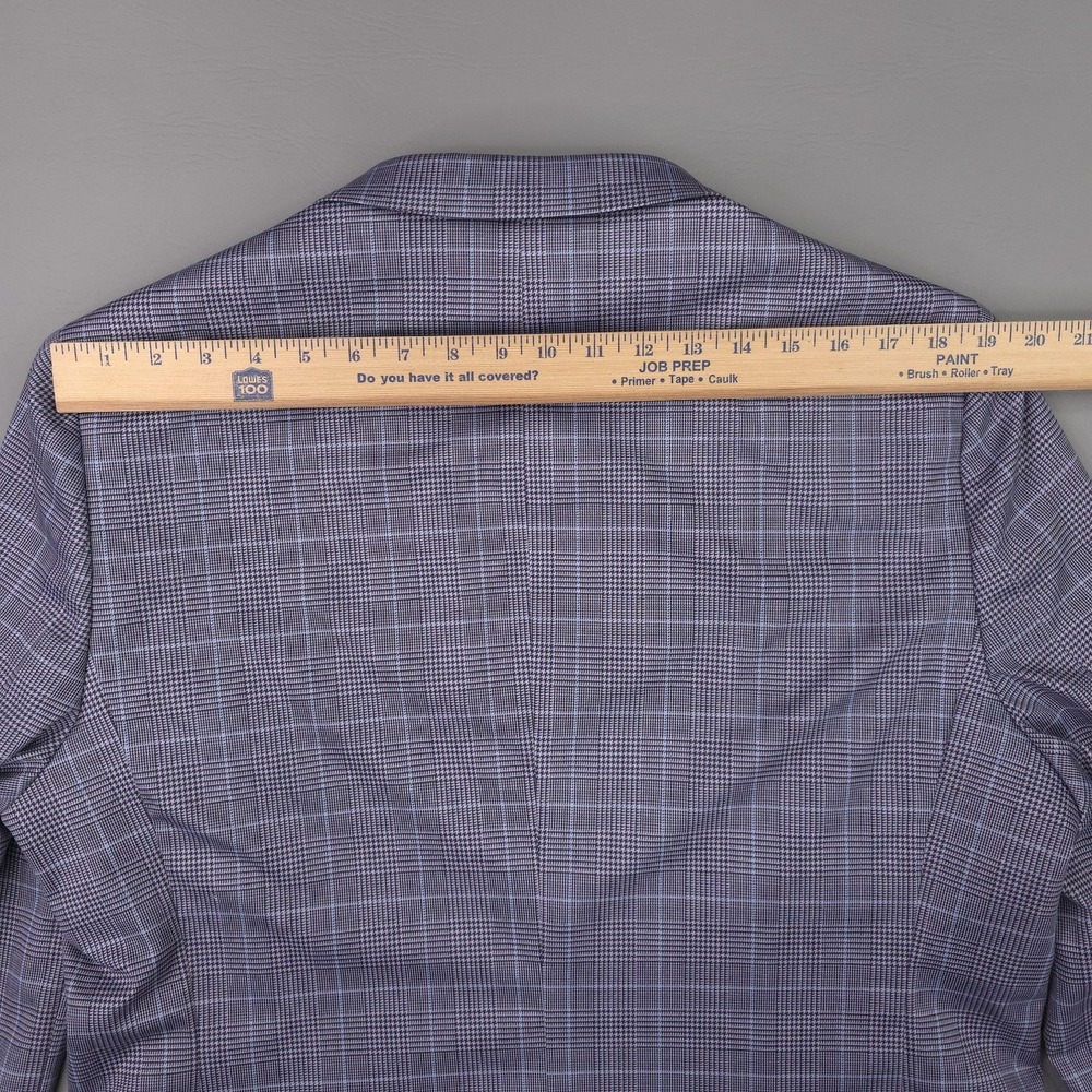Michael Strahan Blazer Mens Large Purple Glen Plaid Stretch Sport Coat Jacket - Picture 11 of 13